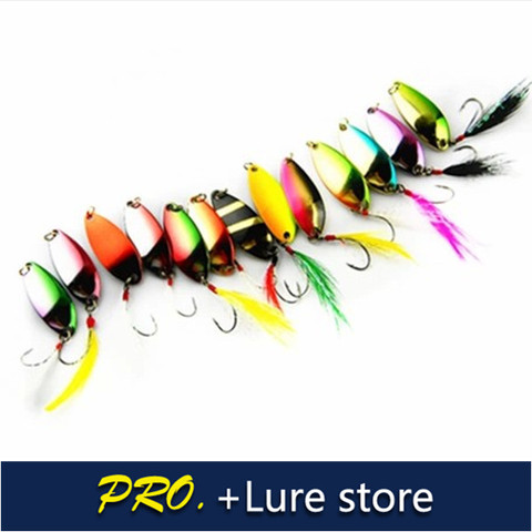 Free shipping 20pcs 3.4g 4.5g Salon,Bass,Pike Killer Metal Spoon Fishing fishing set of spinners spoon lure bait ► Photo 1/6