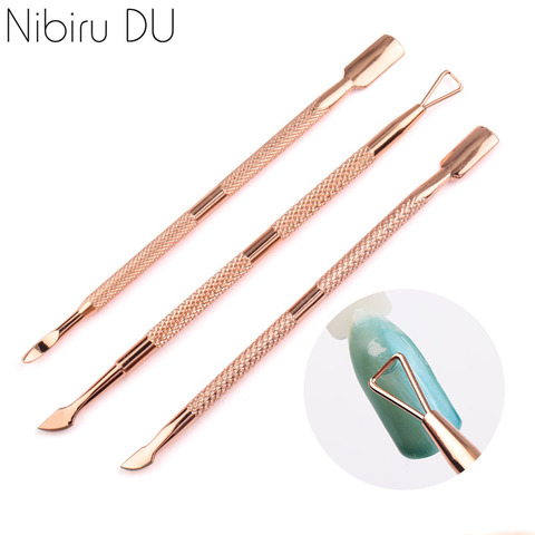 1 Pcs Nail Cuticle Pusher Stainless Steel Cuticle Remover Pusher Dead Skin Pedicure Manicure Care Cleaner Manicure Tools ► Photo 1/6