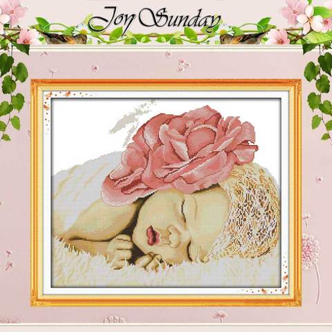 Sleeping Angel Baby Patterns Counted Cross Stitch 11CT 14CT Cross Stitch Sets Chinese Cross-stitch Kits Embroidery Needlework ► Photo 1/2