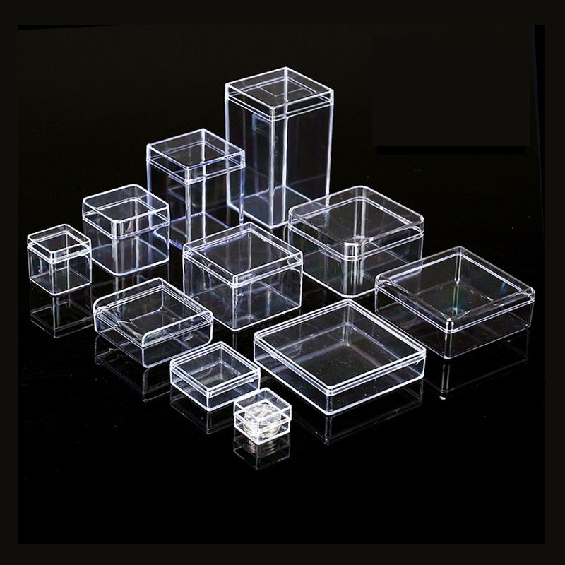 10 Pcs Clear Small Plastic Storage Box Jewelry Beads Organizer