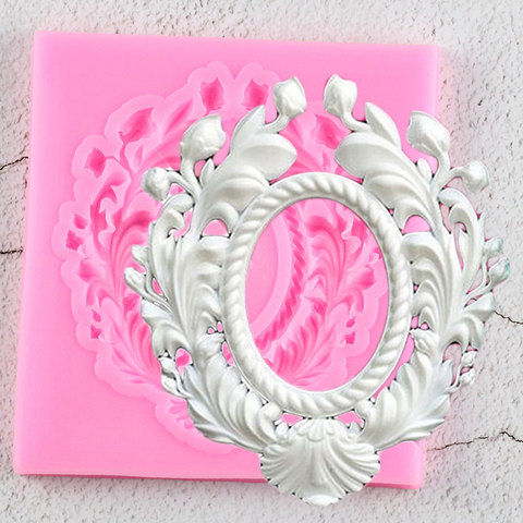 Rose Flower Leaf Relief Border Silicone Mold Frame Cupcake Fondant Molds Cake Decorating Tools Candy Chocolate Gumpaste Molds ► Photo 1/6