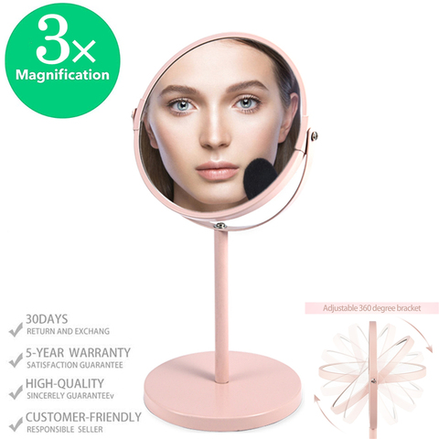 Double Sided Magnifying, Large Tabletop Mirror On Stand