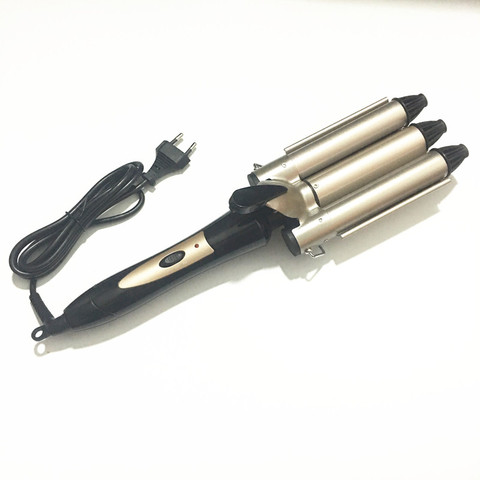 Voltage: 110-240 - v  sale Fashion Three pipe joint Ceramic Triple Barrels Curling Iron Deep Wave Curler Hair Waver Freeshipping ► Photo 1/6