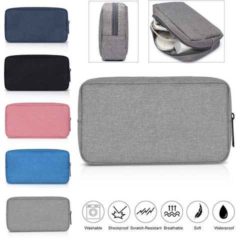 Fashion Digital Accessories Storage Bag Portable USB Cable Earphone Organizer Makeup Cover Travel Storage Gadget Devices Pouch ► Photo 1/6