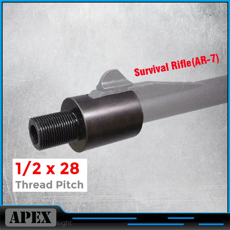Stainless Steel Barrel End Threaded Adapter 1/2-28 for Survival Rifle New! AR7 