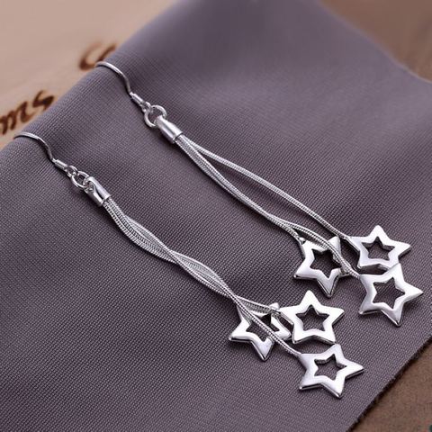 wholesale fashion design beautiful lovely women lady charm silver color classic stars party Earring Jewelry free shipping E161 ► Photo 1/4