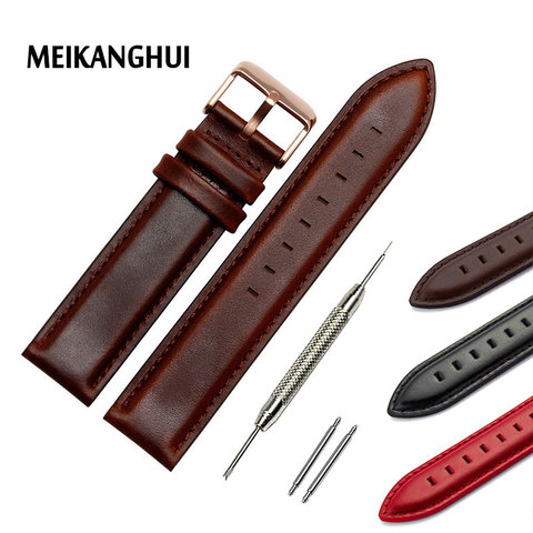 New arrived High quality  12mm 13mm 14mm 17mm 18mm 20mm watchband Genuine leather watch strap Bracelet black brown ► Photo 1/6