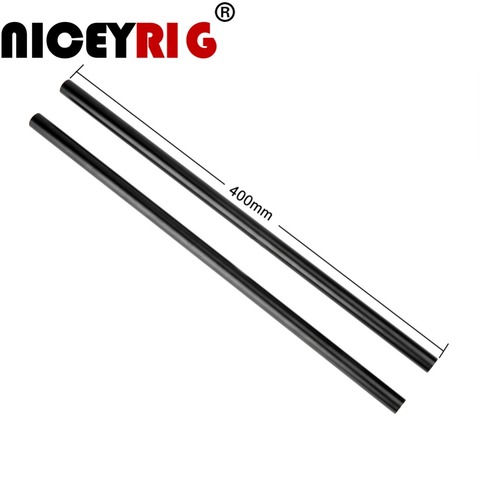 NICEYRIG 15mm Rod DSLR Camera Rig 15mm Shoulder Rig Video Camera Cage Rail Rod Aluminum Black Length 40cm / 16 inch (Pack of 2) ► Photo 1/6