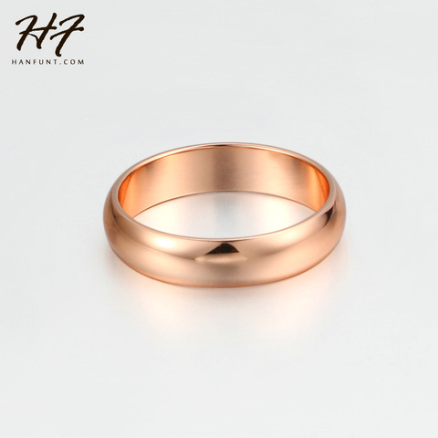 For Man and Woman Rose Gold Color High Polish Wedding Band Classic rings HotSale R050 ► Photo 1/6