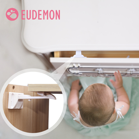 EUDEMON 2pcs Baby Security Cabinet Door Lock For Kids Safety Children Protection Drawer Blocker Toddler Invisible Closet Locker ► Photo 1/6