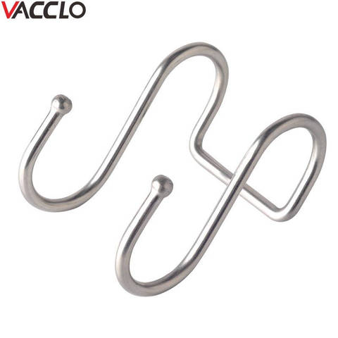 Vacclo 1 Pc Multifunction Stainless Steel Round S Shaped Dual Hanger Hook Kitchen Cabinet Clothes Holder Organizer Storage Hook ► Photo 1/6