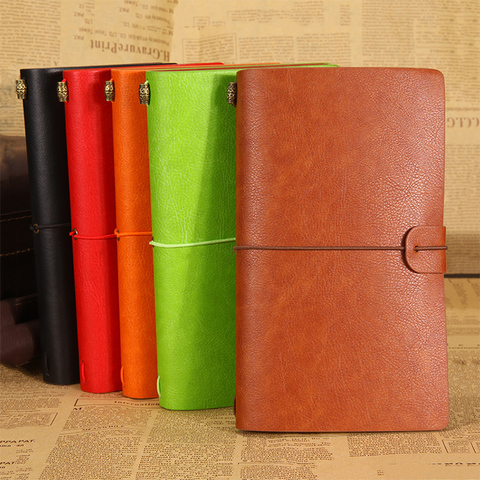 RuiZe vintage travelers notebook leather journal book A6 creative stationery gift school notebook diary can engrave name ► Photo 1/1