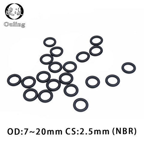50PC/lot Rubber Ring NBR Sealing O Ring 2.5mm Thickness OD7/8/9/10/11/12/13/14/15/16/17/18/19/20*2.5mm O-Ring Seal Gasket Washer ► Photo 1/6