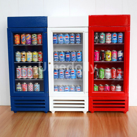 1/12 MINI Dollhouse Miniature Supermarket Store Refrigerator