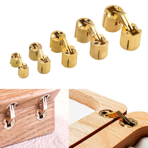 1PCS Copper Barrel Hinges Cylindrical Hidden Cabinet Concealed Invisible Brass Hinges Mount For Furniture Hardware ► Photo 1/6
