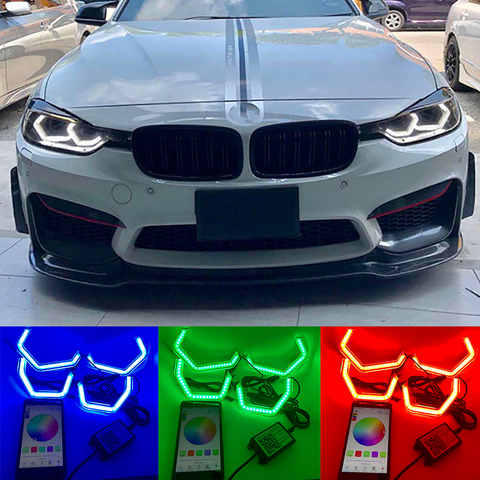 WIFI RGB Multi-Color M4 Iconic Style LED Crystal Angel Eye light Kits for BMW M4 F80 2 3 4 series F30 F31 F32 3GT car styling ► Photo 1/6