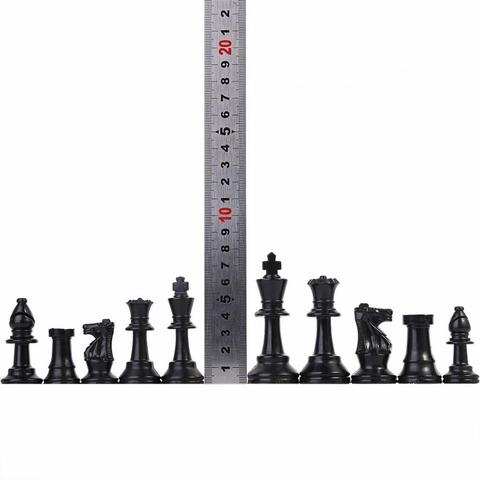 64/77mm Plastic 32 Medieval Chess Black&White Complete World Chess Set International Word Chess Game Entertainment Checkers ► Photo 1/6