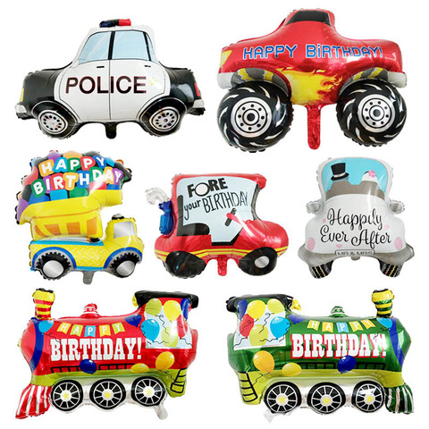 1PC Decor Supplies DIY Cartoon Car Balloons  Car Train Foil Balloon Children Gifts Birthday Party Decorations Kids balls ► Photo 1/6