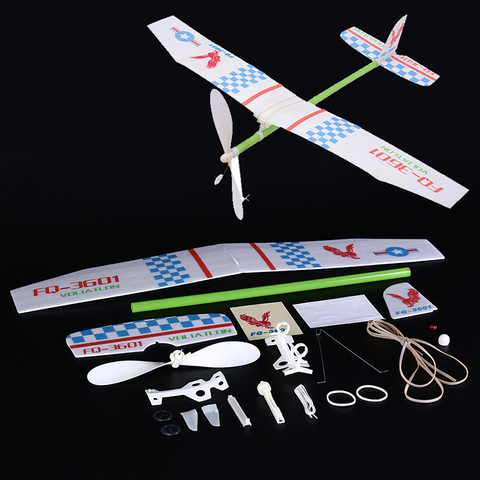 Knight Light Rubber Band Powered Aircraft Glider Model Competition Kit Aircraft Model Educational Toy Chirsmas Gift For Children ► Photo 1/4