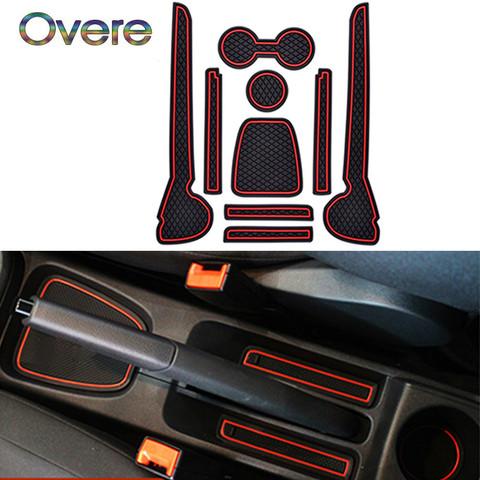 OVERE 9PCS 3D Rubber Car Anti Slip Mat Interior Door Pad/Cup Mat For 2011-2016 VW Polo 6R GTI Volkswagen Polo Accessories ► Photo 1/5