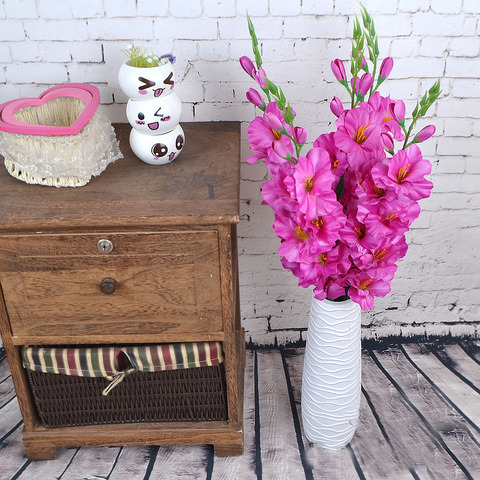 2022 New Realistic 1Pc Artificial Simulation Gladiolus Flower Stem Wedding Bouquet / Posy Table Arrangement Home Decor 8 Colors ► Photo 1/6