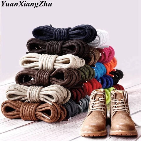 1Pair Round Shoelaces Polyester Solid Classic Martin Boot Shoelace Casual Sports Boots shoes Lace 90cm/120cm/150cm 21 Colors ► Photo 1/6