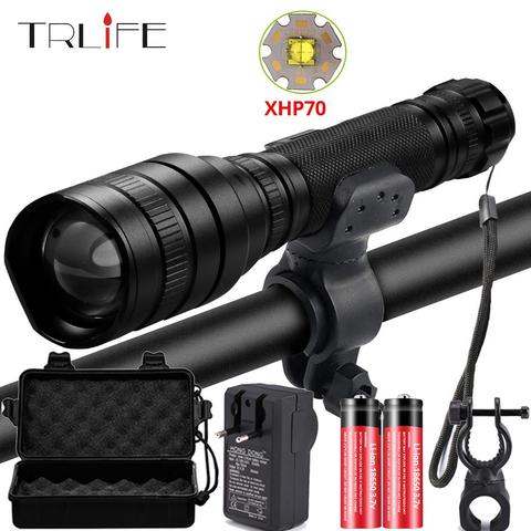 50000Lms LED Flashlight xhp70.2 Ultra Bright Waterproof linterna led Torch xhp70 xhp50 18650 Best Camping, Bicycle light,Outdoor ► Photo 1/6