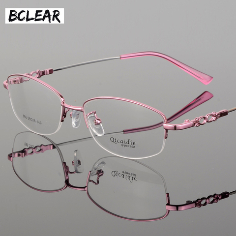 BCLEAR 2022 Fashion Women Glasses Frame Memory Alloy Eyeglasses Half Frame Vintage Clear Lens Glasses Optical Spectacle Frame ► Photo 1/6