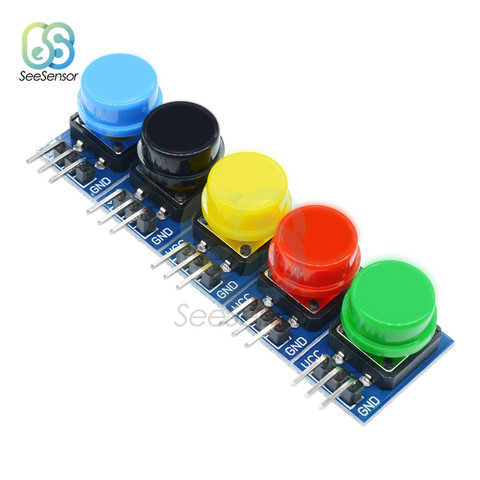 5pcs 12X12MM Big Key Module Big Button Module Light Touch Switch Module with Hat High Level Output for Arduino ► Photo 1/6