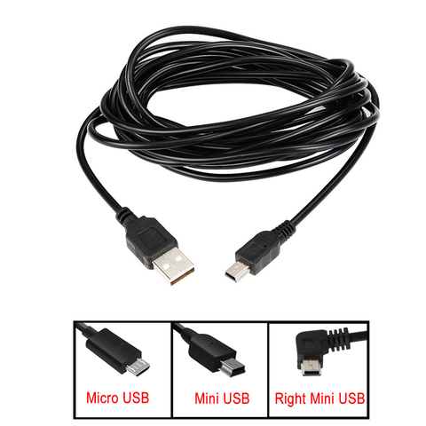 3.5m Car Camera DVR Power Cable Charger Adapter for Dash Cam Output 5V/2A Mini Micro USB ► Photo 1/6