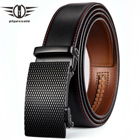 Plyesxale Famous Brand Belt Men 2022 Cowhide Genuine Leather Automatic Buckle Belts Black Business Formal Belt Dropshipping G70 ► Photo 1/6