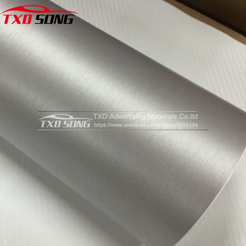 High quality Air Drain Silver Brushed Aluminium Vinyl Film-Car Wrap Sticker Matt brushed vinyl film 10/20/30/40/50/60x152CM/Lot ► Photo 1/1