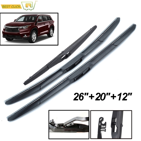 Misima Windscreen Wiper Blades For Toyota Highlander Kluger XU40 XU50 Front Rear Window 2022 2017 2016 2015 2014 2013 2012 ► Photo 1/6