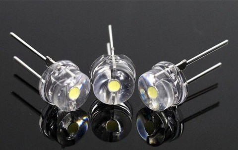 50PCS 8mm straw hat LED lamp bead are white light 0.5W F8MM power 0.5W hat light-emitting diode red/white/yellow/green/ ► Photo 1/2
