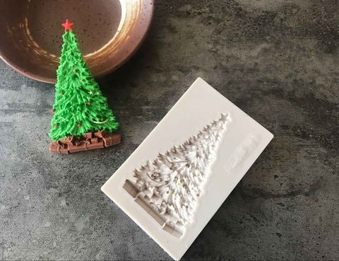 1pc Christmas Tree Silicone mold fondant mold cake decorating tools chocolate gumpaste mold B064 ► Photo 1/3