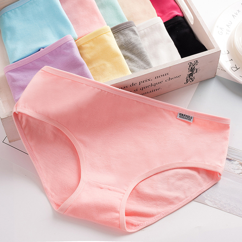 L-4XL Hot sale High-Quality Women's underwear Pure cotton Women Briefs For Solid low-Rise Women's shorts Girls Panties Lingerie ► Photo 1/5