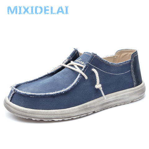 MIXIDELAI New Arrival Summer Autumn Comfortable Casual Shoes Mens Canvas Shoes For Men Brand Fashion Flat Loafers Shoe Size 48 ► Photo 1/6