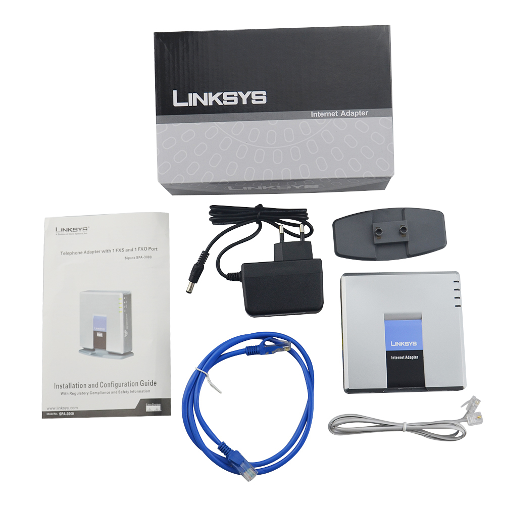 Linksys SPA3000 VoIP FXS FXO VoIP PSTN Phone Adapter SIP Phone Adapter IP Server 