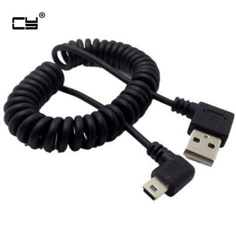40CM to 120cm 4ft USB 2.0 Male to MINI USB 2.0 Male 90 Degree Angle Retractable Data Charging Cable for MP3 MP4 Car Camera ► Photo 1/5