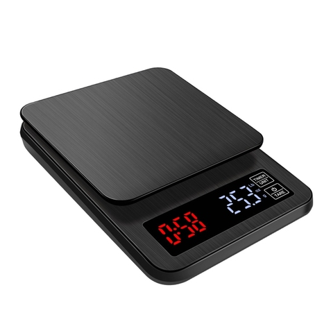 5kg*0.1g LCD Electronic Coffee Scale 5000g/0.1g Black Big Digital Kitchen Baking Scales USB Drip Weight Balance Timer 3kg 0.1g ► Photo 1/6