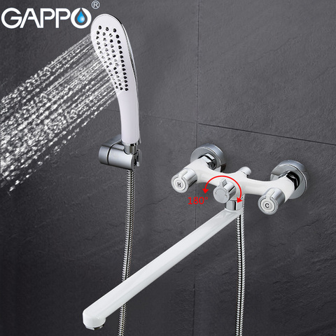 GAPPO bathroom shower Tap Wall mount bathroom faucet Bathtub sink faucet mixer torneira white Cold Hot water faucet shower G2249 ► Photo 1/6