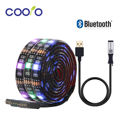 5V USB LED Strip 5050 RGB TV Background Lighting 30LEDs/m with Bluetooth Controller APP Control 50cm / 1m / 2m Set ► Photo 1/6