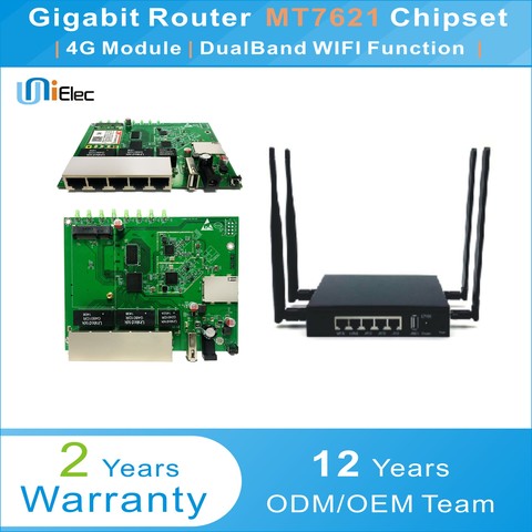 MTK MT7621 Enterprise Wireless Dual band WIFI Router LTE 4G  OpenWrt  Gigabit MT7621A chipset Sim Card PCBA ODM OEM Board ► Photo 1/6