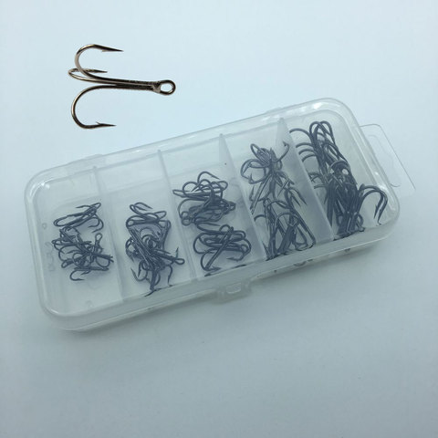 50pcs/Box Fishing Hook Sharpened Treble Hook Size 2/4/6/8/10 Fishhook Tackle New ► Photo 1/1