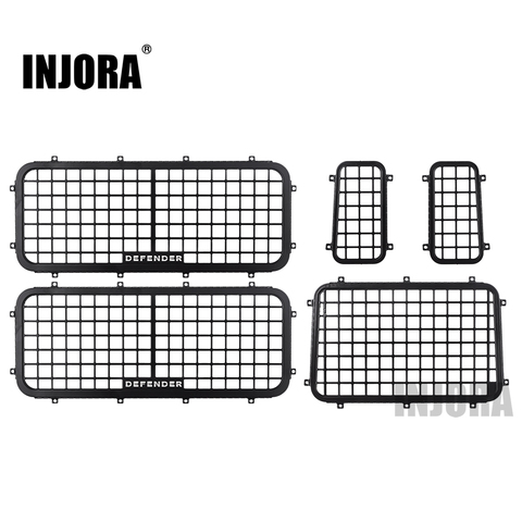 INJORA 5Pcs Metal Stereoscopic Window Mesh Protective Net for 1/10 RC Crawler Car Traxxas TRX-4 TRX4 Defender ► Photo 1/6