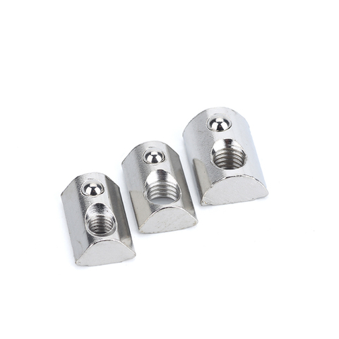 10pcs/lot Roll-in T Spring Nuts For Aluminum Profiles 20/30/40/45 Series Ball Nut Block M3/M4/M5/M6/M8 Silver Square Type ► Photo 1/4