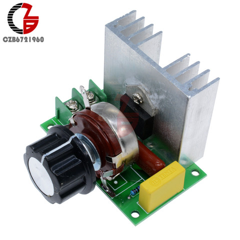 AC 220V 4000W Speed Controller SCR Dimmer Electric Voltage Regulator Speed Control Switch with Aluminum Heat Sink ► Photo 1/6