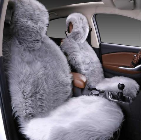 car seat cover sheepskin 100% genuine wool fur Natural Sheepskin seat covers universal for suzuki jimny vcds solaris hyundai ► Photo 1/6