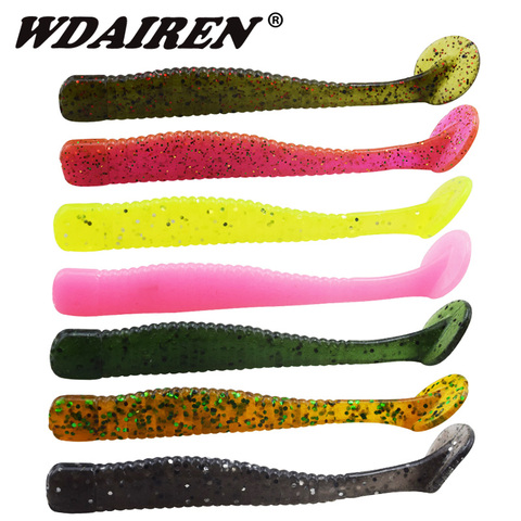 10Pcs/lot  worm fishing soft bait 80mm 3g Jig Silicone Wobbers baits souple fish smell Iscas bass fishing tackle Shad Leurre ► Photo 1/5