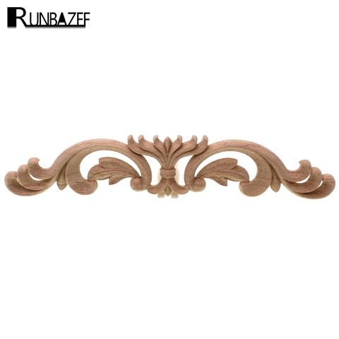 RUNBAZEF Retro Floral Wood Carved Corner Woodcarving Decal Onlay Applique For Vintage Home Decor Furniture Cabinets Figurine ► Photo 1/6